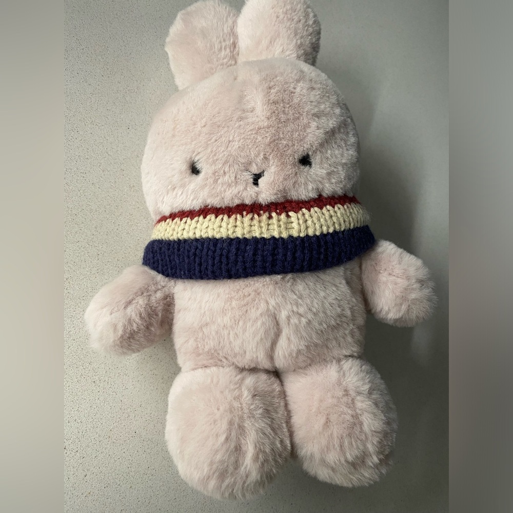 Korean Plush Bunny Rabbit Character with Knitted Scarf